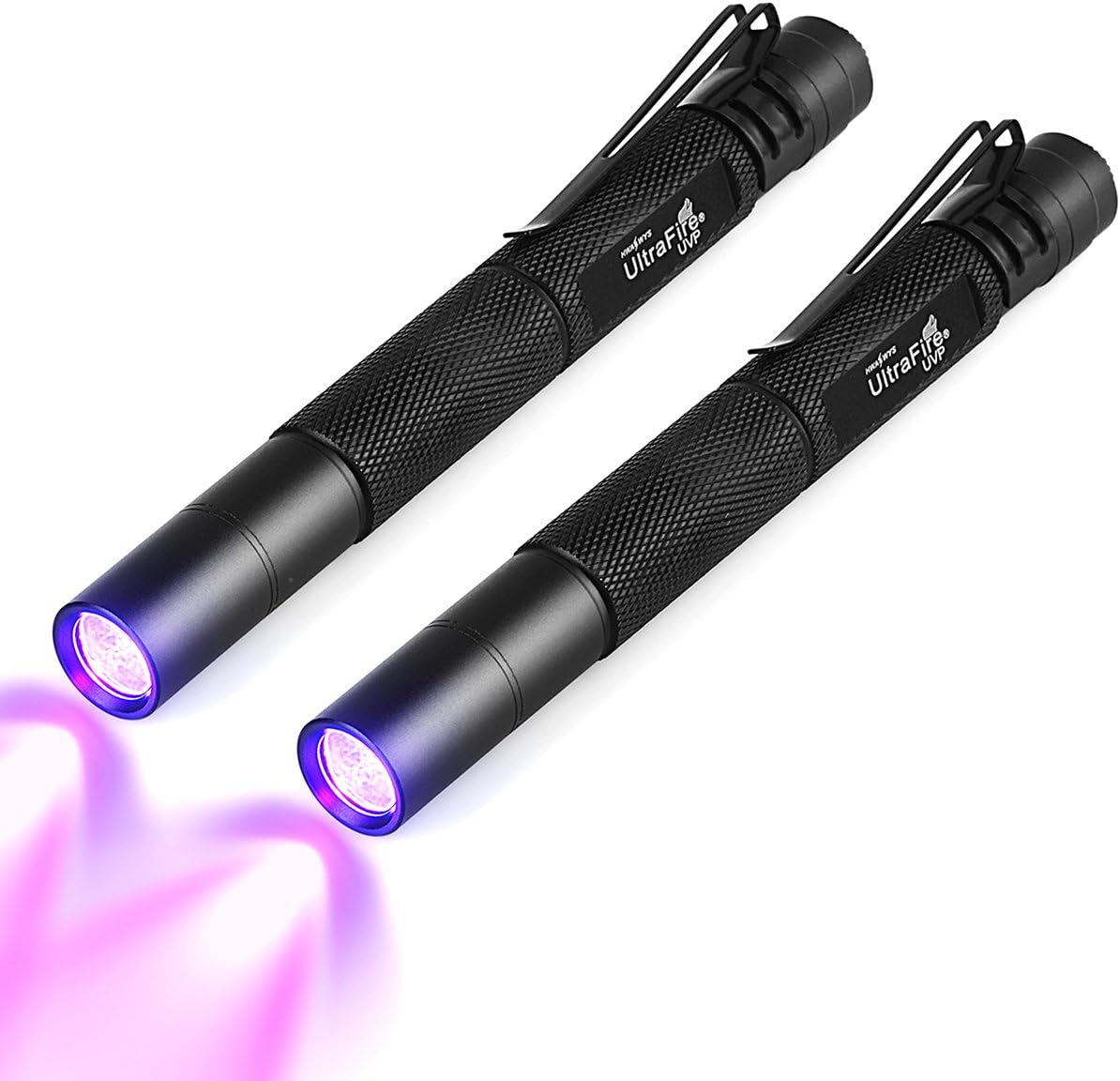 UltraFire Pocket-Sized UV Pen Flashlight Black Light - Super Bright Mini 385nm - 395nm Ultraviolet LED Detector for Dog or Cat Urine on carpet, Pet Stain & Bed Bug, Powered By 2AAA - - 