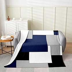 Feelyou Kids Navy Blue Geometric Plush Blanket