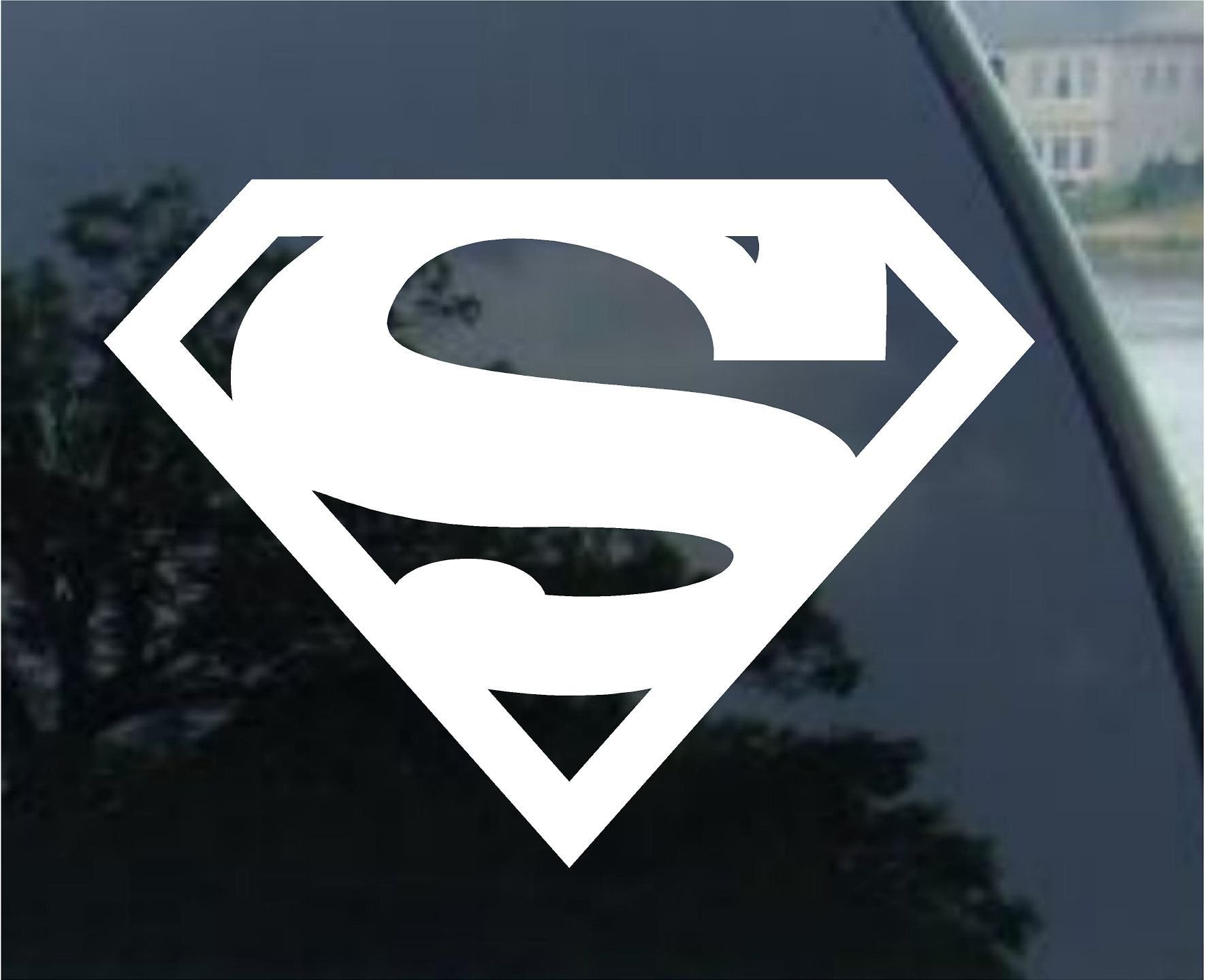 SUPERMAN - 5" WHITE DECAL - DC Comics - Car, Truck, Notebook, Vinyl Decal Sticker