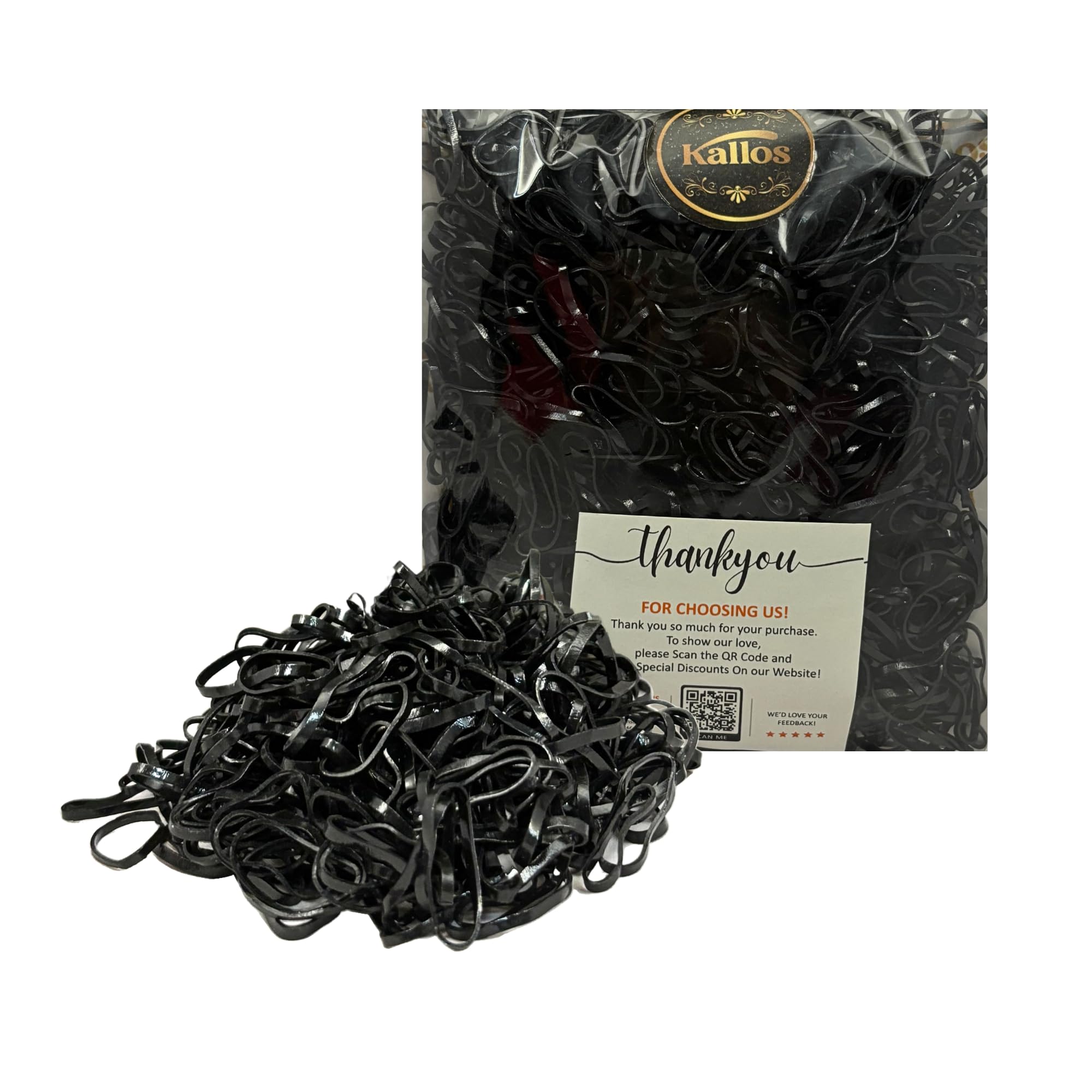 500 Pack No-Damage Hair Bands, Stylish Rubber Bands, Hair Accessories for Girls - Embrace Effortless Style with Elastic Ties by Kàllos (black, 20mm)