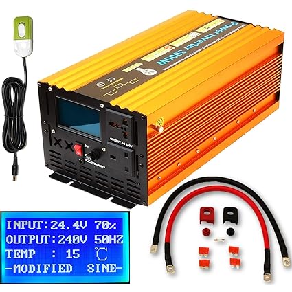 Amazon.es: YQX 3000 W/6000 W (Pico) 24 V CC a 240 V CA inversor de ...