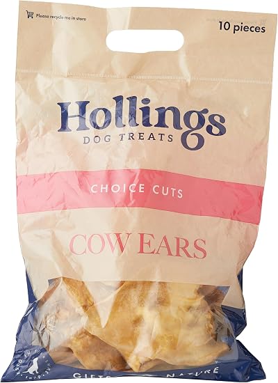 Hollings Cow Ears Dog Treats 100% Natural Grain Free 10 Pieces