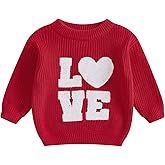 Toddler Baby Girl Boy Sweaters Love Heart Embroidery Knit Oversize Sweater Sweatshirt Outerwear Valentines Clothes