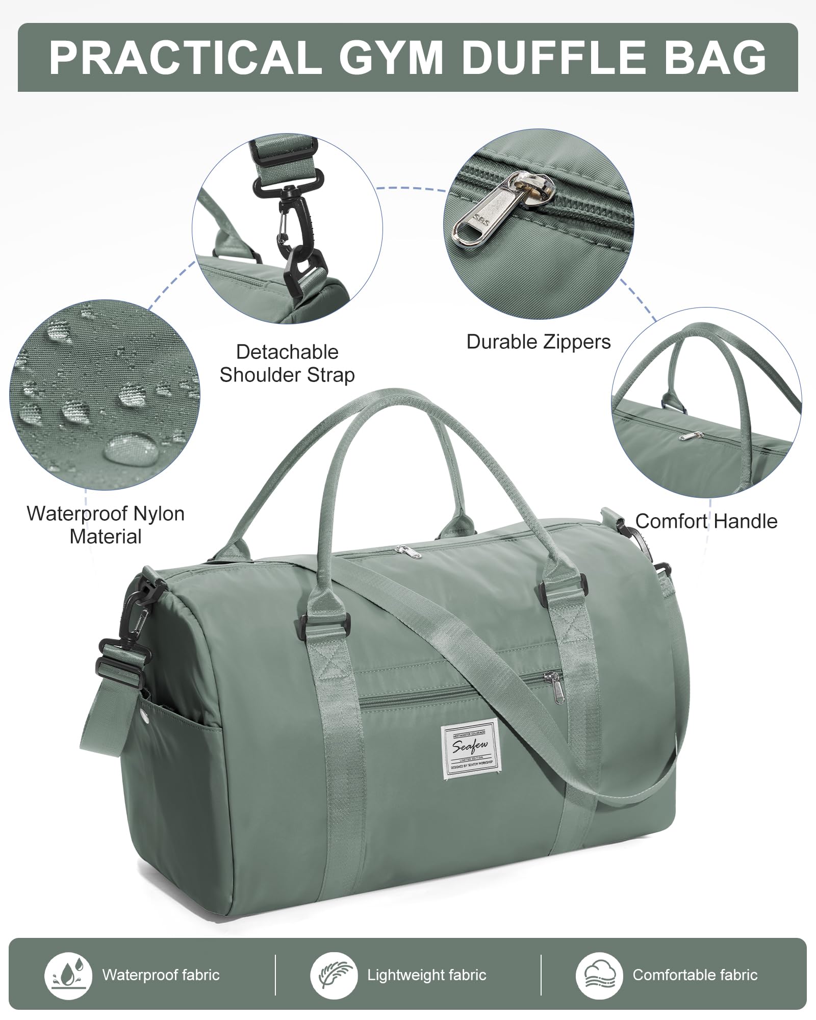 Gym Bag Womens,Travel Duffel Carry on Bag Sport Tote Bag Weekend Overnight Bag