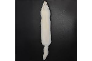 ZSCYD-YINGDA1992 Real Tanned White Fox Hide Fur Pelt Crafts Real Fox Skin Fur Taxidermy Decor Graded 1 Quality Full Body Fur Pelt for Fly Tying Crafts Fur Coats Trapping 44-49 inch White
