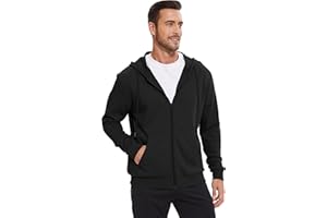 LETAOTAO Lightweight Hoodie Men Zip Up Hooded Sweatshirt Thin Slim Fit Jacket Available in Regular & Tall Sizes