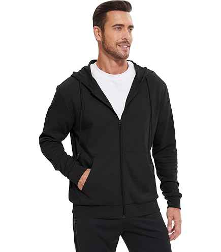 Klizzer Luxury Mens Zip Up Hoodie of Cotton Fleece Heavyweight