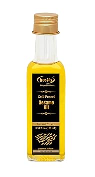 True Oils Natural and Pure Cold Pressed Edible Sesame Oil For Hair, Body, Skin Care, Massage,Cooking (100 ml)