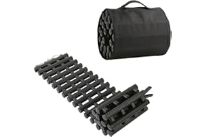 FRIDEE 2 Pack Portable Recovery Tracks Tire Traction Mat for Off Road Emergency Devices in Snow,Ice, Mud,Sand for Cars,Pick-up,Trucks, Van,Fleet Vehicle (8.3X27.6inch)