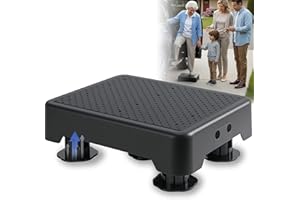 One Step Stools, Adjustable Step Stool 3.7"–5.9" Height, Non-Slip Platform with Wide Base, Mobility StepStool for Adults & Se