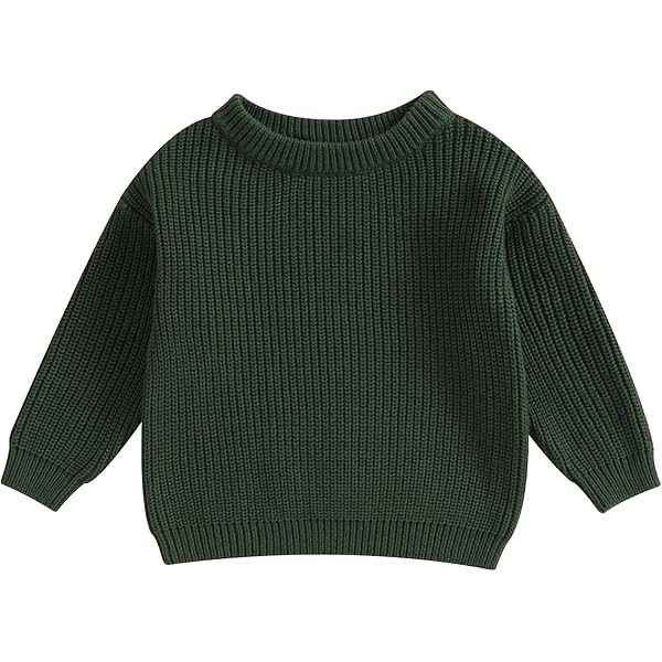 Baby Sweatshirt Oversized Cable-knit Sweater Round Neck Long