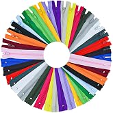 20 Pcs Nylon Coil Zippers Sewing Zippers for Tailor Sewing in 20 Assorted Colors Colorful Crafts Bulk Zipper Supplies Mixed Color Invisible Zipper for Bags Garment Craft DIY Accessories (12 Inches)