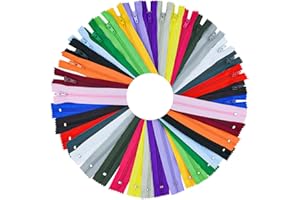 YUNTOP 20 Pcs Nylon Coil Zippers Sewing Zippers for Tailor Sewing in 20 Assorted Colors Colorful Crafts Bulk Zipper Supplies Mixed Color Invisible Zipper for Bags Garment Craft DIY Accessories (12 Inches)