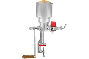 Victoria Manual High Hopper Grain Grinder, Silver