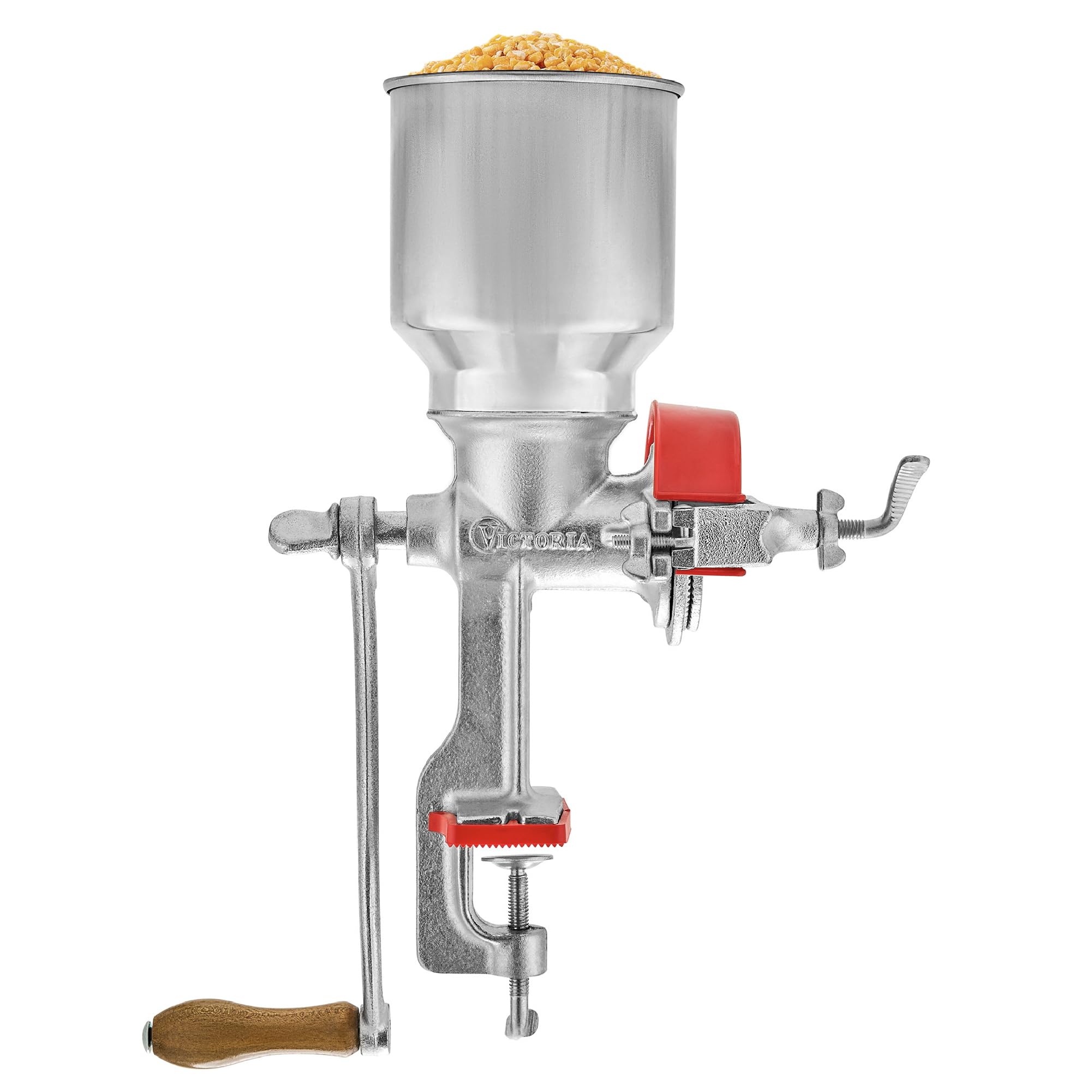 Photo 1 of Victoria Manual Cast Iron Grain Mill with High Hopper, Premium Corn-Grinding Mill and Grain Grinder, Made in Colombia