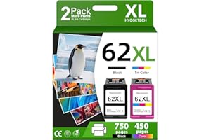 62XL Ink Cartridge Replacement for HP Ink 62 HP 62XL Ink Cartridges Combo Pack Works with Envy 5540 5640 7644 5542 5545 5642 