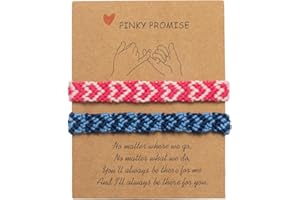 Qiuseadu Heart Friendship Bracelets Pinky Promise Pink Best Friends Distance Matching for Women Valentine Couple Family