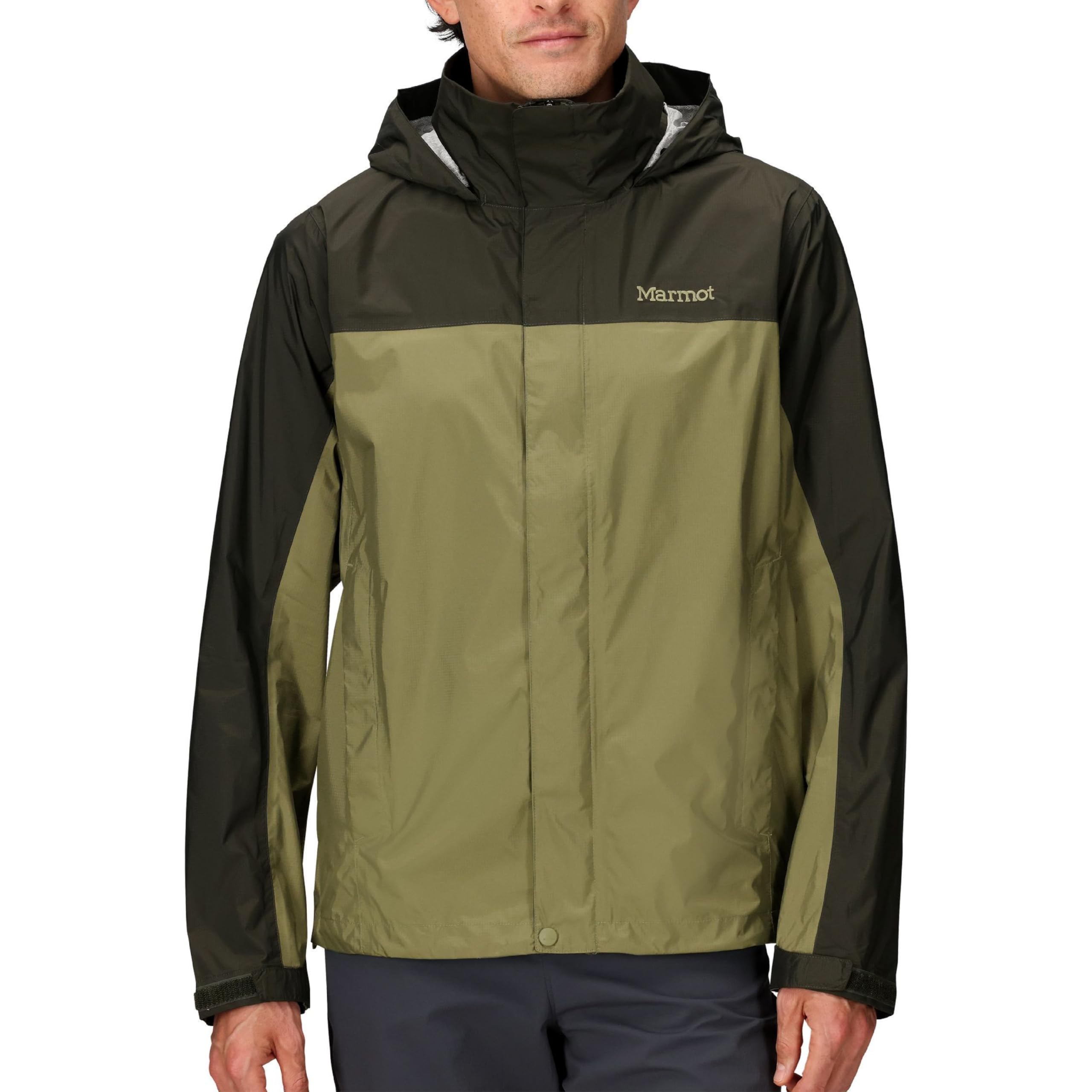 MARMOT Men's PreCip Eco Lightweight & Waterproof Rain Jacket, Rosin Green/Olive Grove, Small Image