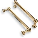 khtumeware 10 Pack 5 Inch Hole Center Brushed Brass Cabinet Pulls Heavy Duty Solid Warm Brass Cabinet Handles cabinets Dresse