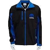 David Carey Mopar Softshell Work Jacket – Blue & Black – Lightweight Zip Up Outerwear with Embroidered Applique Logo