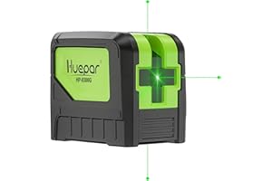Huepar 3 Point Laser Level, Green Plumb Laser Level Spots for Soldering and Points Reference Positioning, 60m Working Range, 