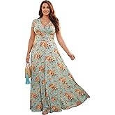KOH KOH Womens 2026 Long Maxi Summer Floral Print Short Sleeve Flowy Modest Maxi Dress Gown