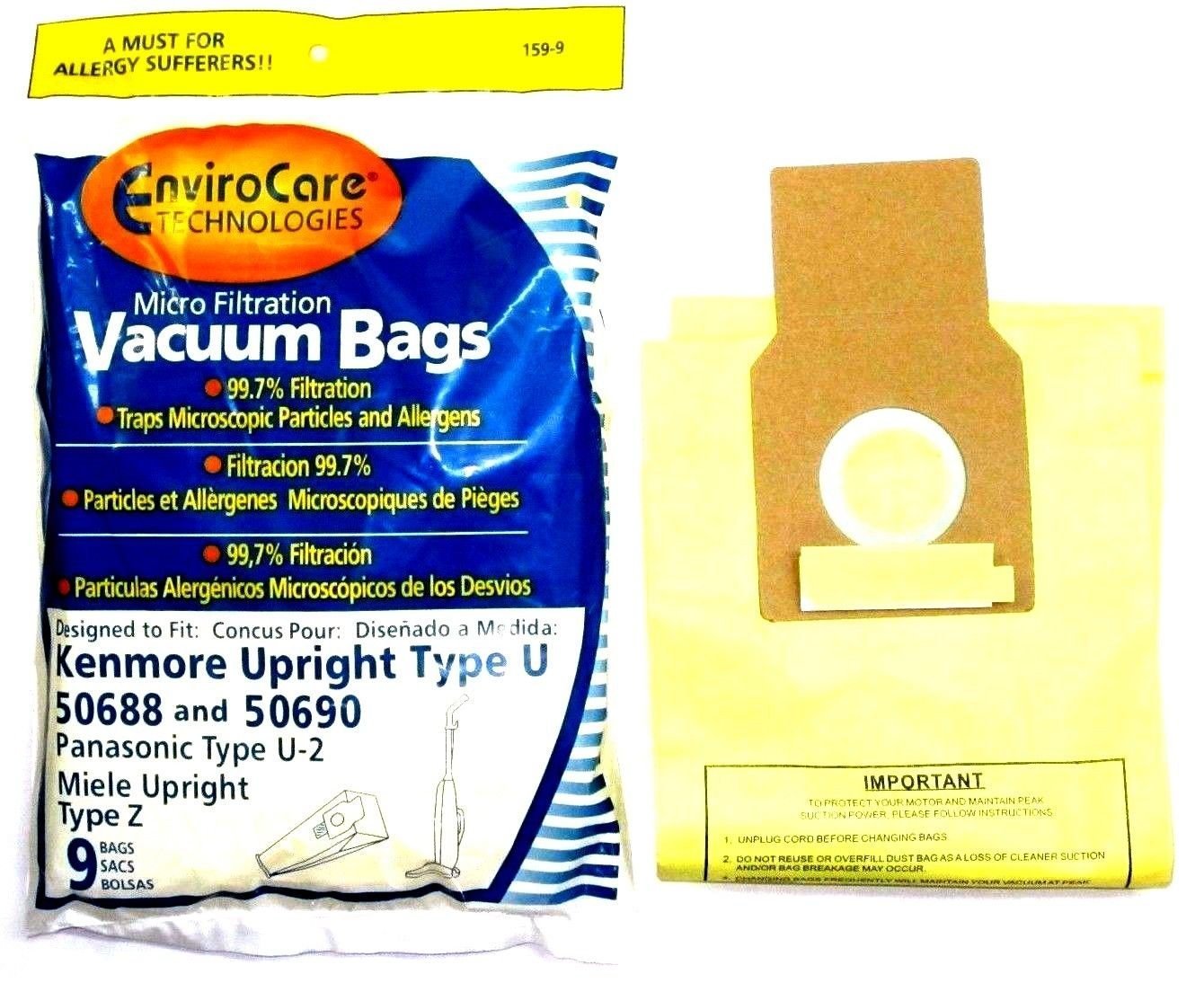 EnviroCare Replacement Vacuum Bags for Kenmore Upright Type U/L/O 50688
