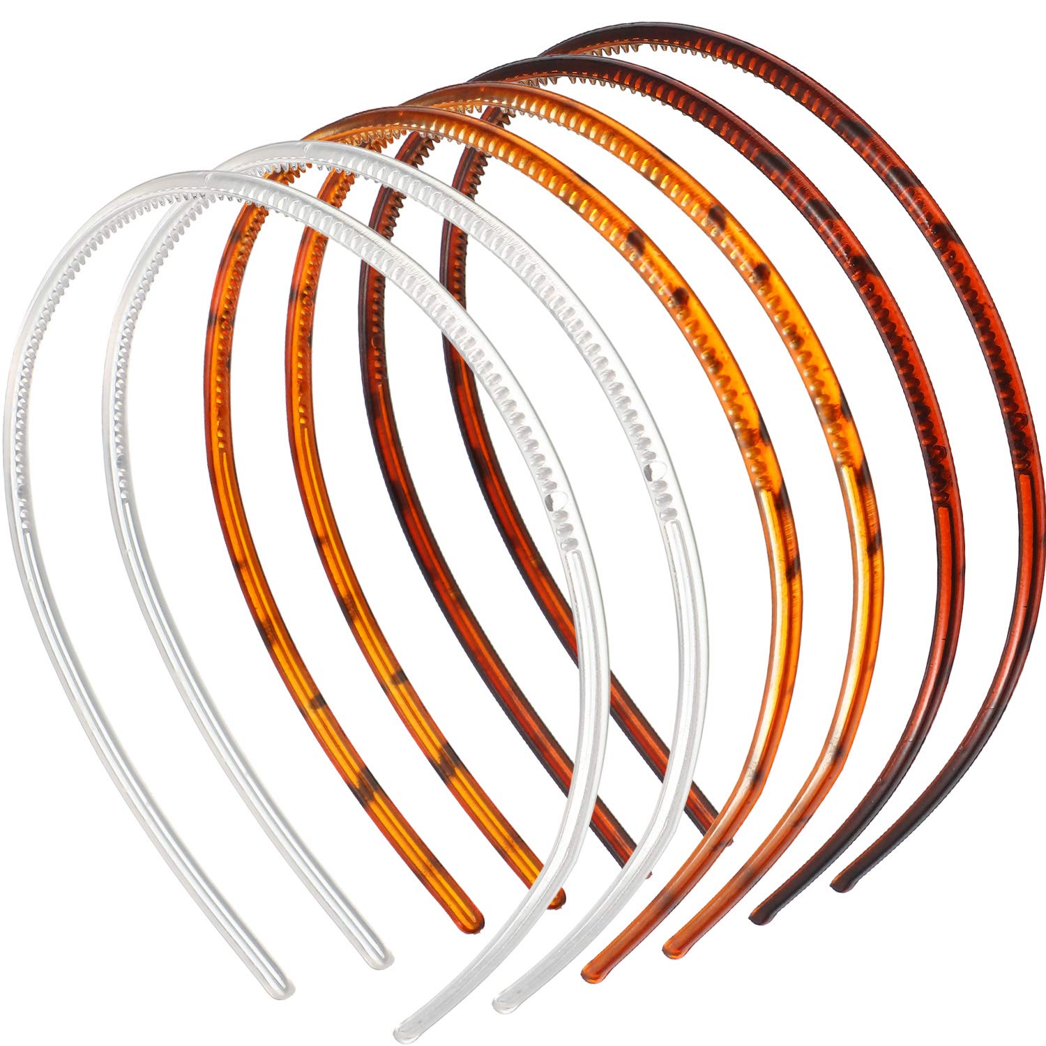 6 Pieces Plastic Plain Headbands Teeth Comb Headbands