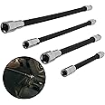 ABN Flexible Socket Extension Cables - 4pc Flex Socket Extension Bar Set 1/4in and 3/8in Drive Light Impact Extender