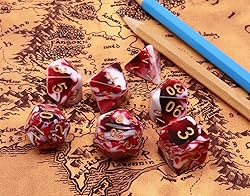 DND Dice Set Red Mix White Dice for Dungeon and