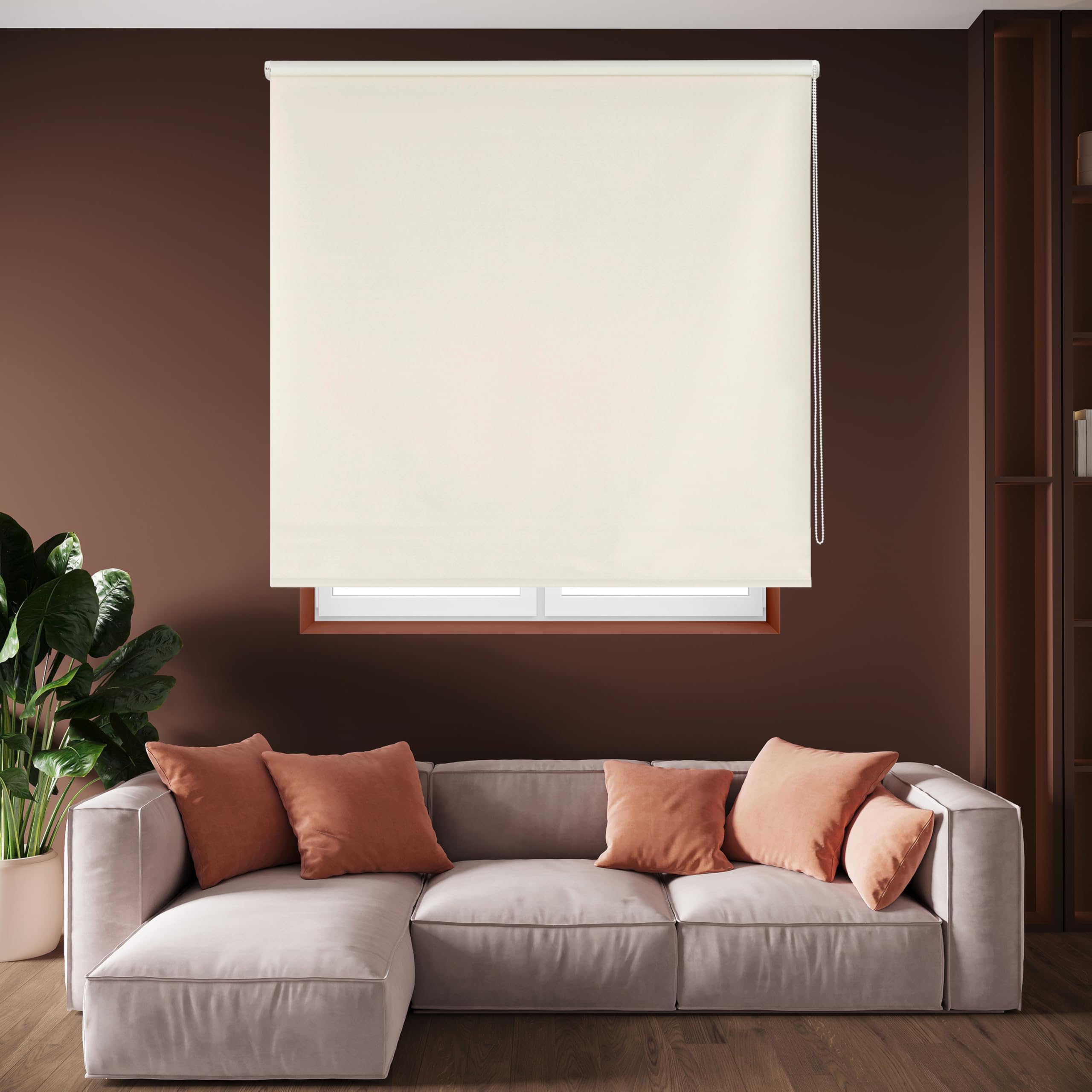Blindecor Draco - 100 Percent Opaque Roller Blind, 120x230 cm, Beige