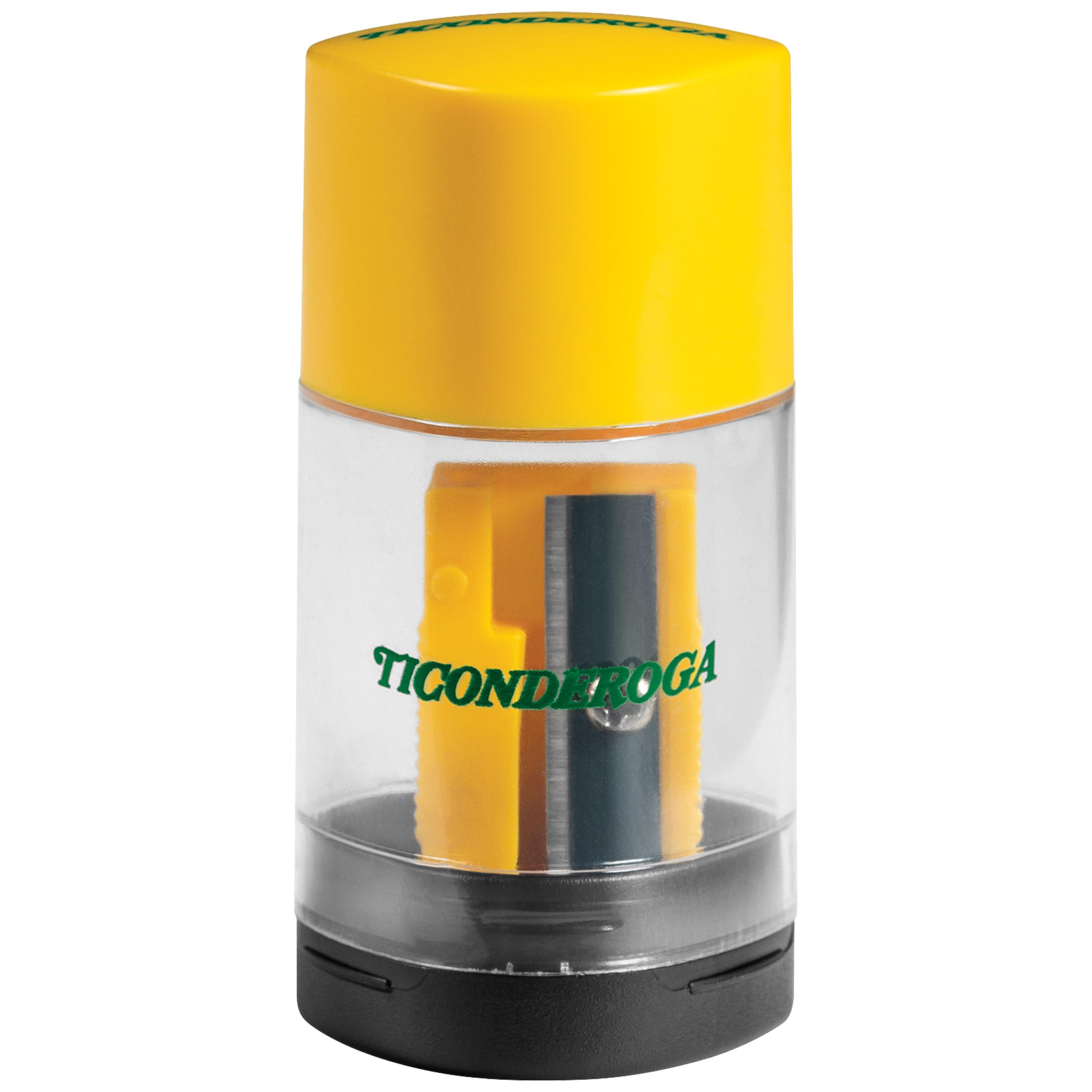 Ticonderoga Duo 2-in-1 Pencil Sharpener & Eraser, Yellow, 6 Count