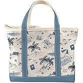 Out of Print Vacation Vibes Zippered Tote Bag with Inner Pocket - Gift for Book Lovers