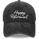 POWEROSE Retirement Gift for Woman Men, Retired Hat Embroidered Letters Adjustable Cotton Baseball Cap Black
