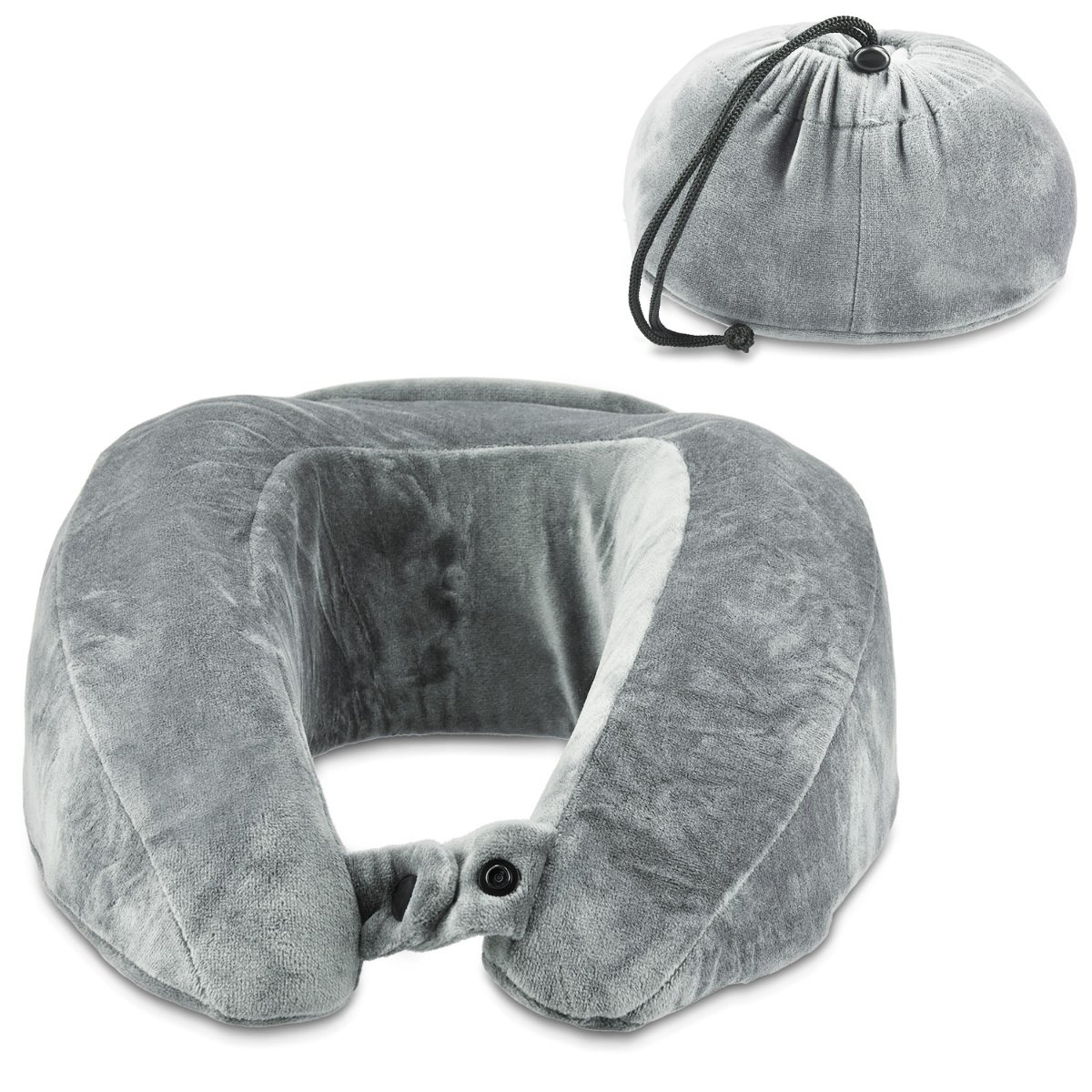 Navaris almohada de viaje con bolso integrado almohada cervical de espuma viscoelástica