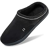 Men's Memory Foam Slippers Soft Plush Fleece Lining Slip On Indoor Outdoor Clog House Shoes