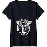 Womens Hard Rock Guitar Co. Guitarist Rock And Roll Rocker Musician V-Neck T-Shirt