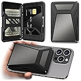 Perfitek Magnetic Wallet with RFID Blocking - for MagSafe Phone Wallet for Mens Women, Heavy Duty | Scratch-Resistant | Hold 7 Cards, Stronger Magnetic Card Holder for iPhone 16/15/14/13/12 Black