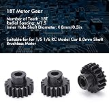 Keenso 18T Steel Pinion Motor Gear 8mm Shaft for RC Car Racing Maintenance view 5