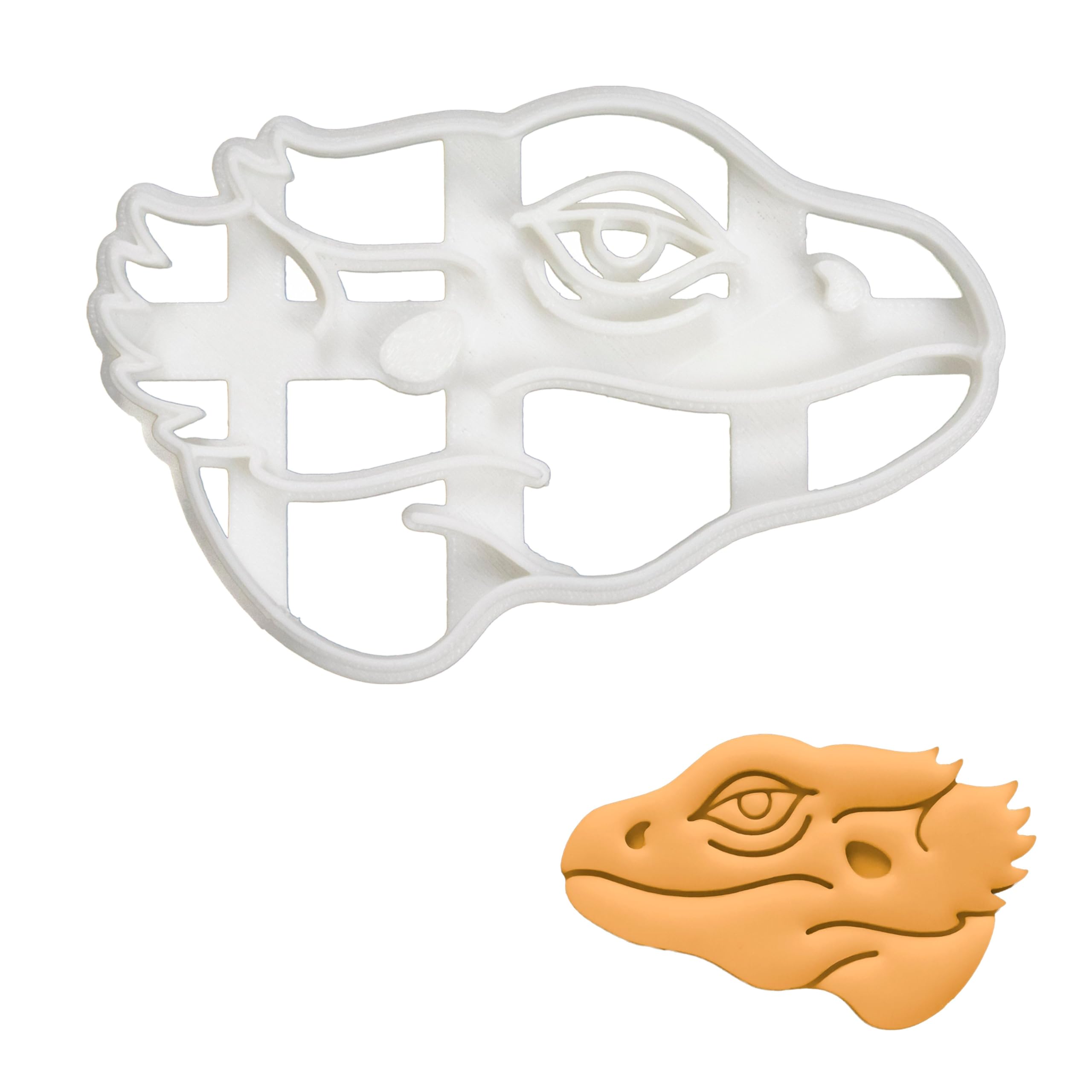BAKERLOGY Pogona Bearded Dragon Face Cookie Cutter - Detailed Biscuit Cutter Design for Baking and Crafts, Ideal on Fondant, Dough, Clay