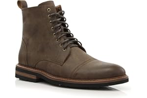 Polar Fox Men's Ankle Dress Boots | Lace-up Casual Fashion Boot Collection | Cap Toe & Plain Toe Styles