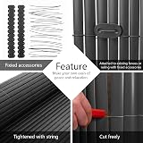 INMOZATA PVC Garden Screening 1.5m High Privacy Fence Grey 5m view 3