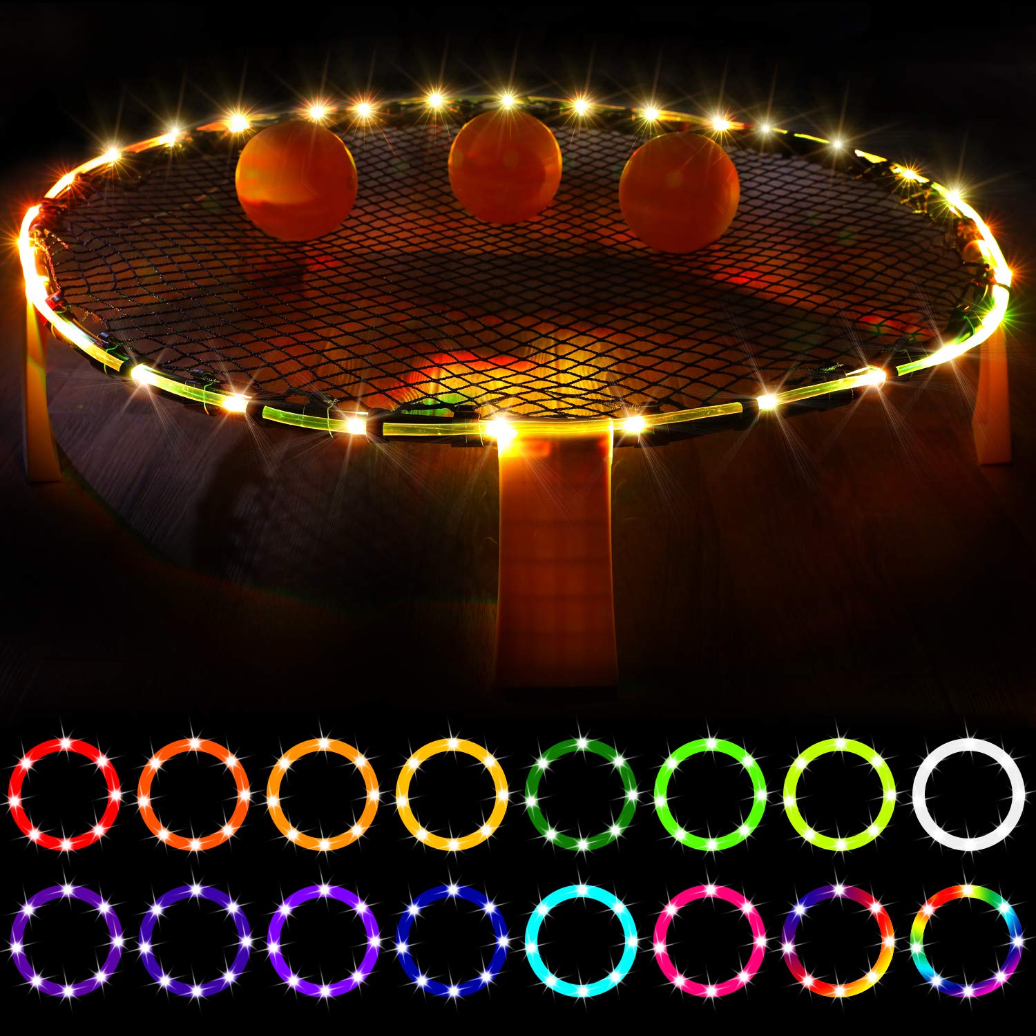 LED Hoop Lights for Beach Game,Remote Control Rim LED Light Compatible with Beach Game