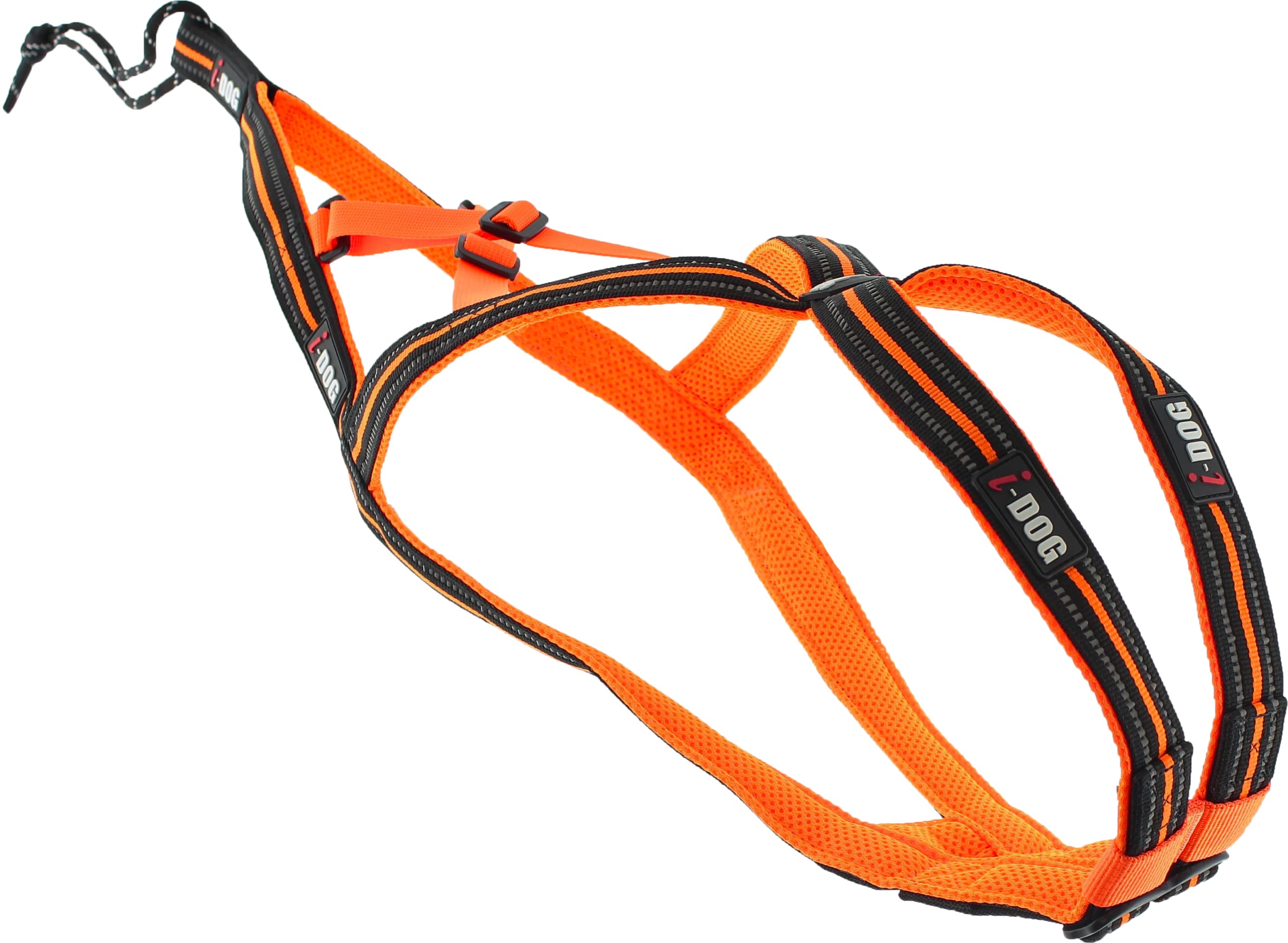 X-Back One Sport Harness for Running with Dogs, Adjustable Neck and Back for Cani Cross Activity, Cani Jogging, Cani Trail, Cani Rando I-Dog is a French Brand (Orange, XXXS)