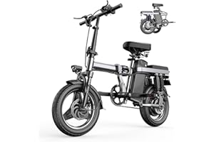 ASKGO Electric Bike for Adults, Folding Electric Bike, 500W Motor, Up to 25 MPH and 35 Miles Long-Range, 48V 15Ah Removable Battery, Ebike with 14" Pneumatic Tire, Adult Electric Bicycles