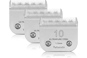 Tutuosto 10# Clipper Blades Pet Grooming Clipper Replacement Blades Detachable Blade Compatible with andis/wahl/Oster Dog Clippers 3PCS
