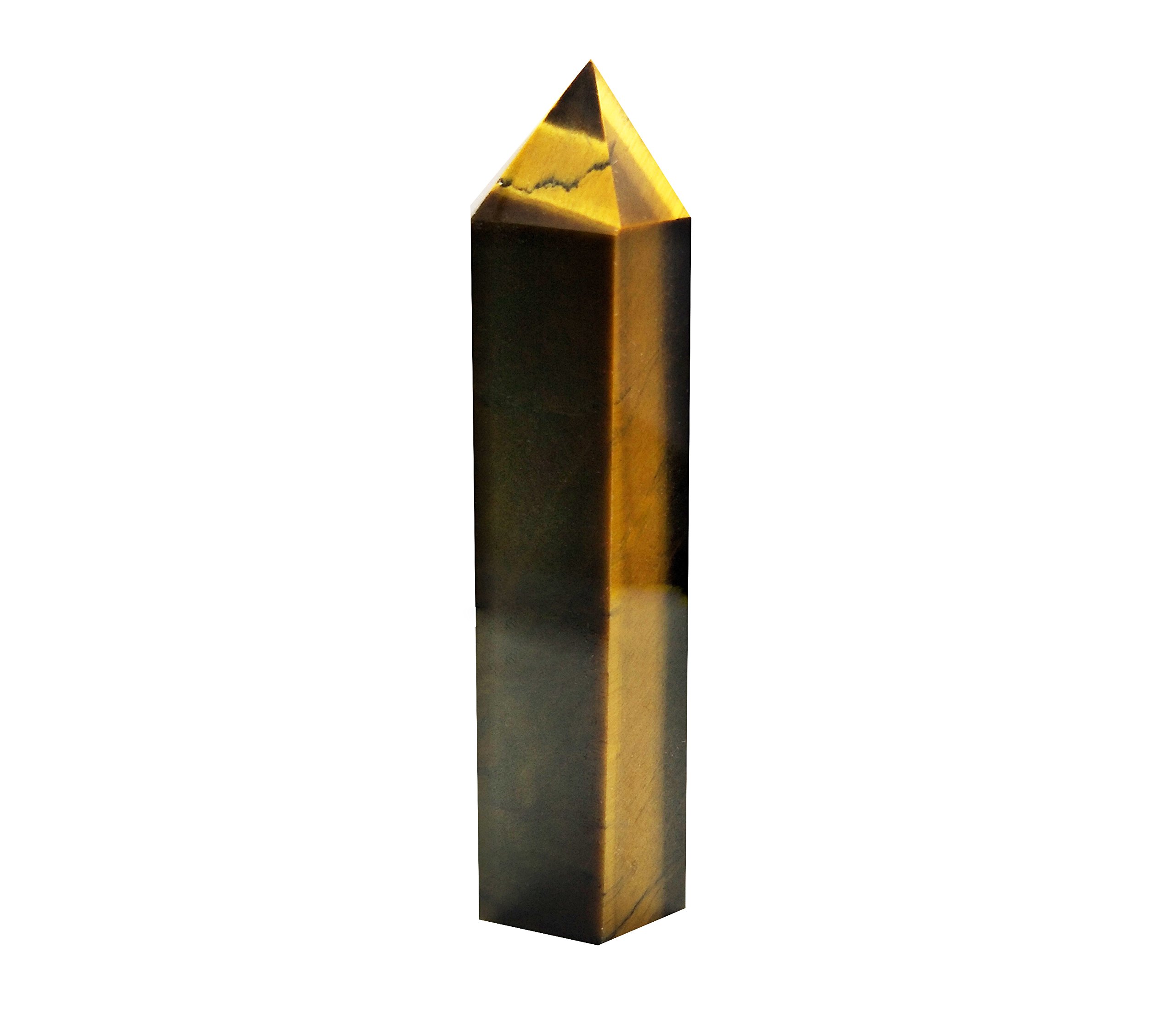 Healing Crystal Wand of Tiger's Eye Pointed & Faceted Prism Bar for Reiki Chakra Meditation Therapy Deco