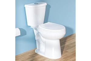 HOMLYLINK 19 Inch Compact Tall Toilet for Seniors, ADA High Toilet for Small Bathroom, Comfort Bowl Height 19 Inch, Seat Height 20 Inch, Two-Piece Dual Flush 1.1/1.6 GPF, 12 Inch Rough-in, White