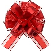 12 Pcs Pull Bow Gift Wrapping, 6 Inches Christmas Gift Bows Red Ribbon Bows Gift Bows for Christmas Wedding Baskets Holidays Gift Wrapping Bows