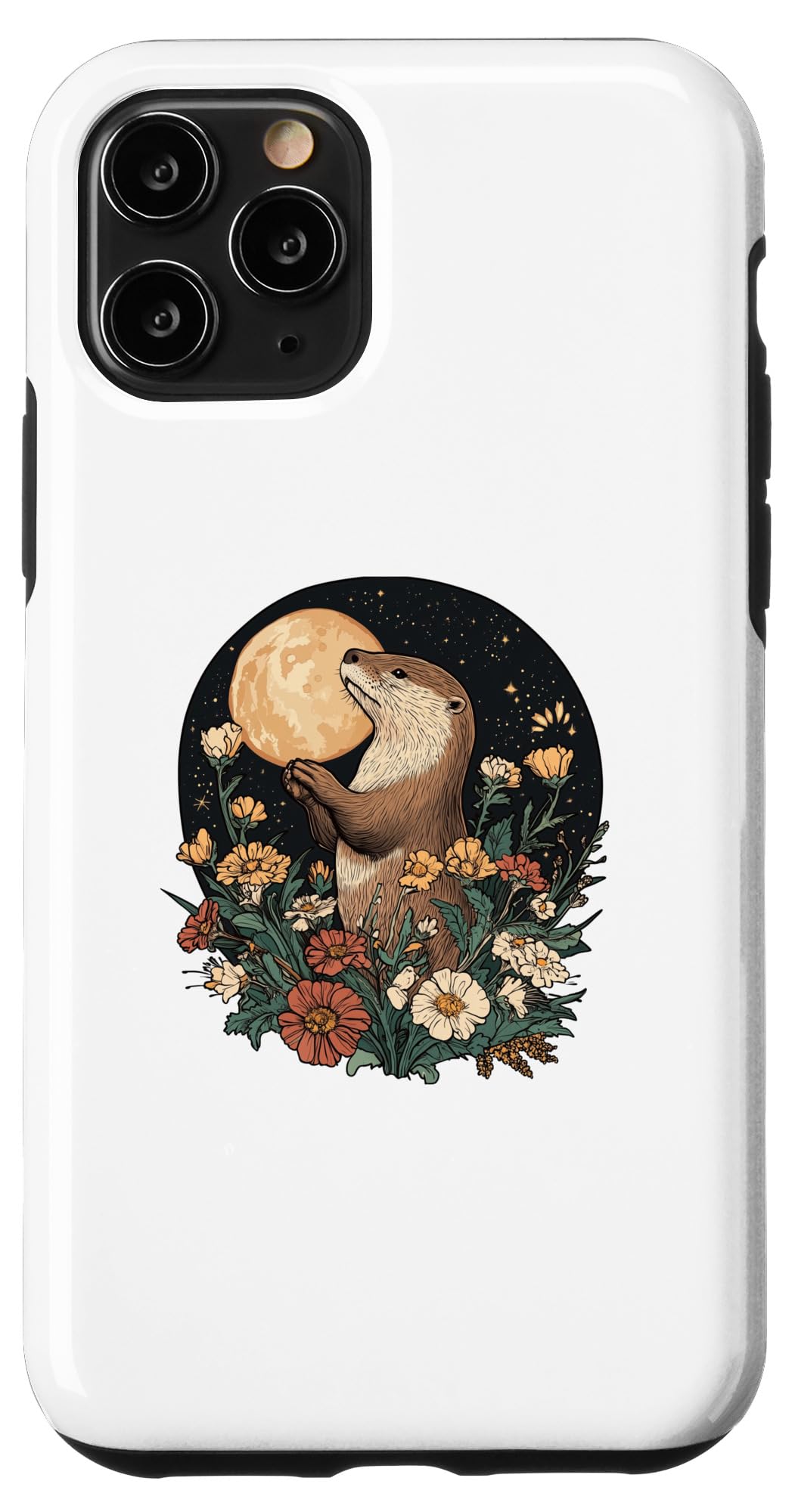 iPhone 11 Pro Otter Cottagecore Moon Design Men Women Kids Funny Otter Case